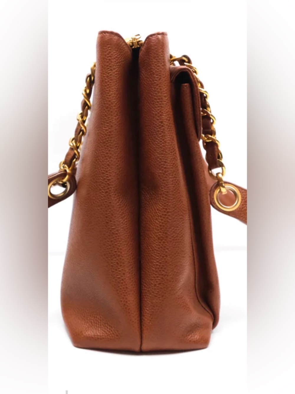 Chanel Vintage Tote Caramel Caviar 24K Gold Hardware - Picture 6 of 17